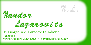 nandor lazarovits business card